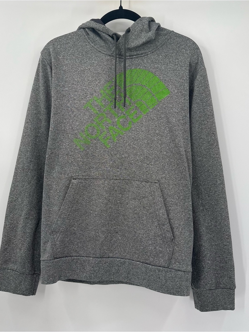 The North Face Men’s Gray Hoodie with Green Logo
